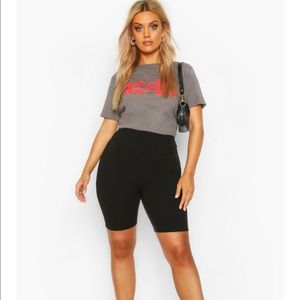 Plus High Waist Sculpt Cycling Shorts Boohoo